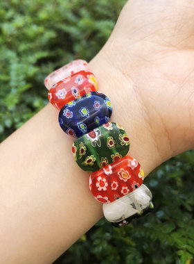 2025新款多彩琉璃小号千花手链表女士七彩色吉祥学生时尚镶钻手表