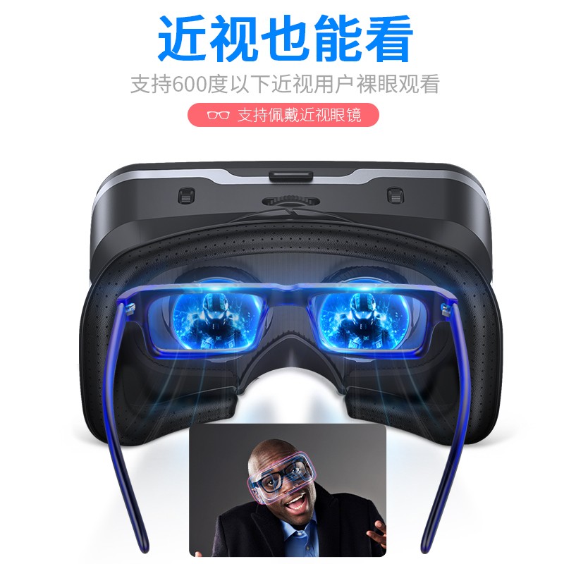 vr游戏设备一体机眼镜私人av运动加加体感手柄眼镜盒子3d观影眼镜-图0