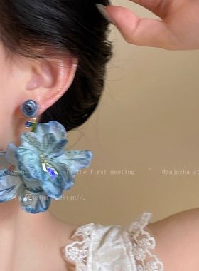 多巴胺彩色花朵耳环度假耳钉