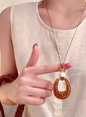 复古民族风圆圈吊坠项链