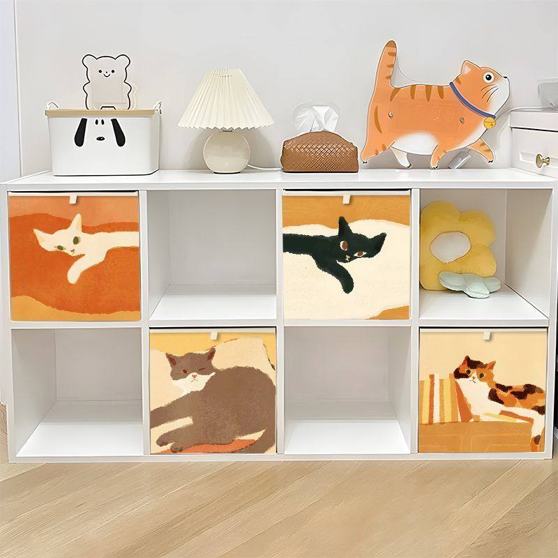慵懒猫咪收纳箱卡莱克格子柜可折叠大容量收纳筐抽屉式衣物收纳盒,淘宝优惠券,粉丝福利购,淘宝优惠卷