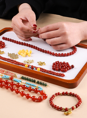 【五福临门】天然南红和田玉手串