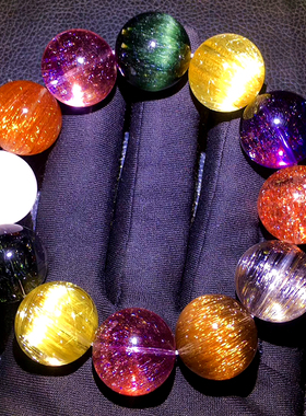 天然多宝铜发晶水晶金草莓