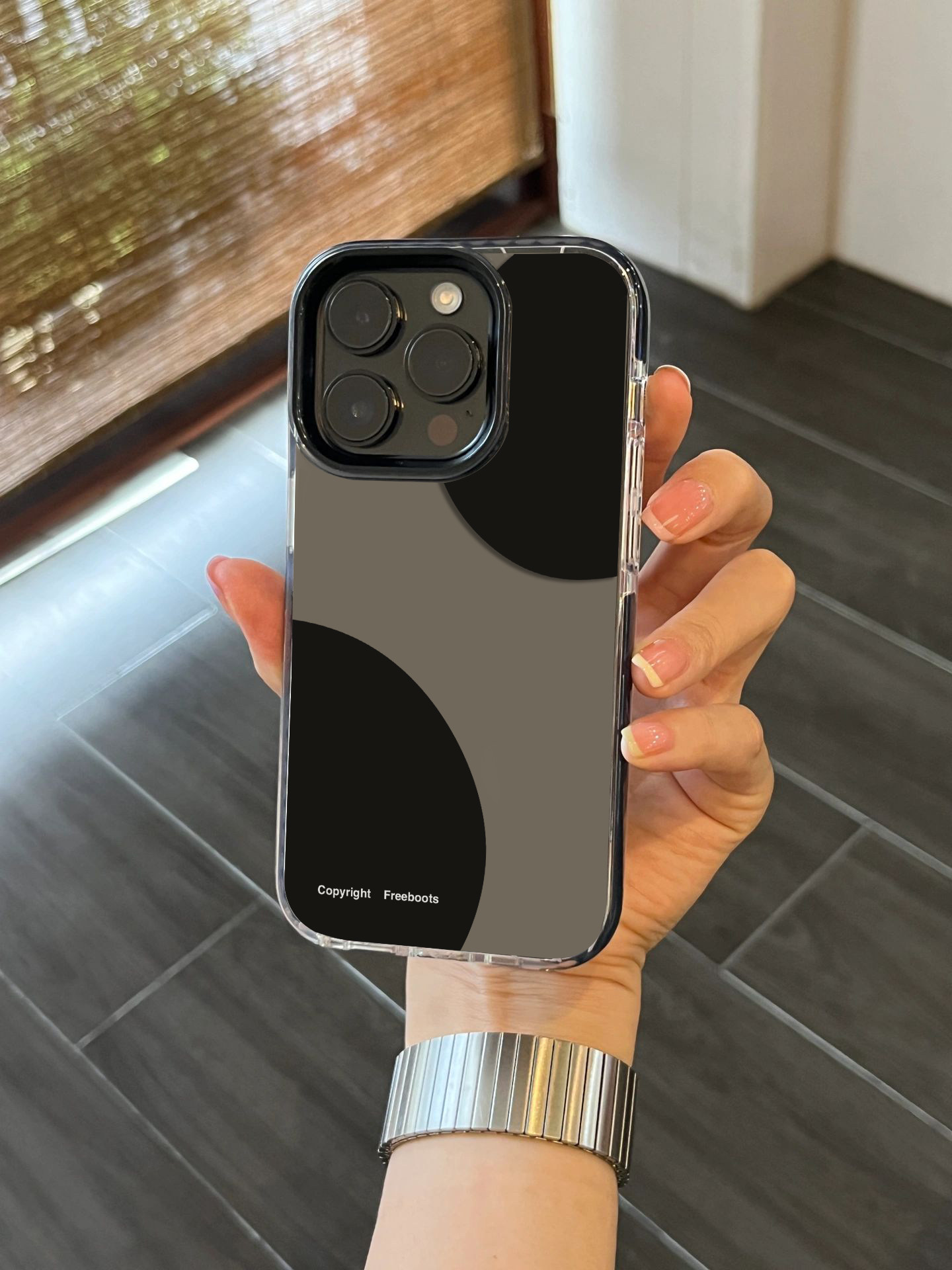 韩国INS风简约黑色圈圈适用iPhone17promax手机壳苹果17男女14pro个性12情侣15pro包静音键13黑边防摔14高级x