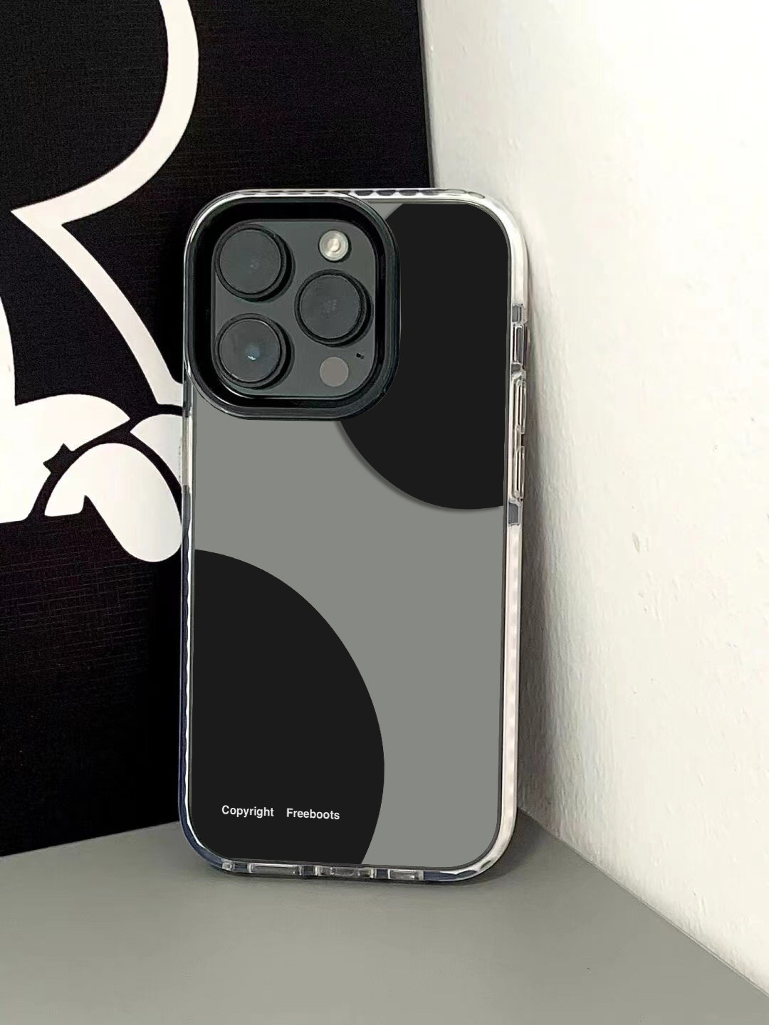 韩国INS风简约黑色圈圈适用iPhone17promax手机壳苹果17男女14pro个性12情侣15pro包静音键13黑边防摔14高级x