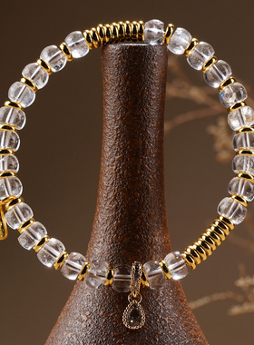 天然白水晶碎银新中式女士手链