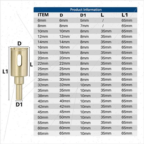 New Diamond coated drill bit适用 glass ceramic marble tile-图0