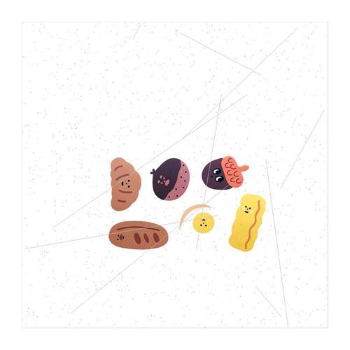 Korean graffiti cute bread chestnut ice-cream chocolate popu - 图3