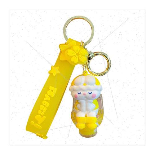 and Lala into the oil rabbit funny toilet series car keychai - 图3