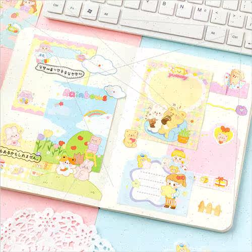 Sweet Tea Diary Scene Sticky Notes Fresh Cute Sticky Notes M - 图0