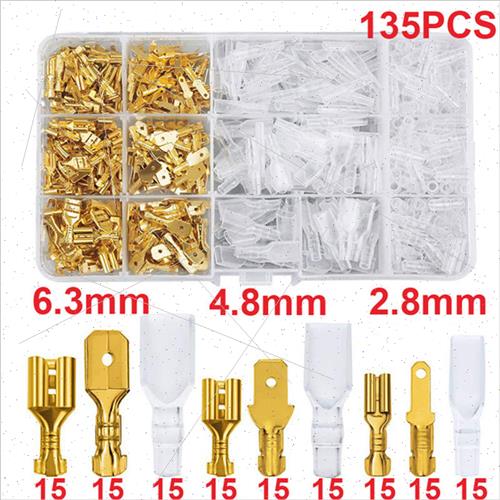 Gold/lver 270/315PCS 2.8/4.8/6.3MM Cold Pressed Reed Inserts-图1