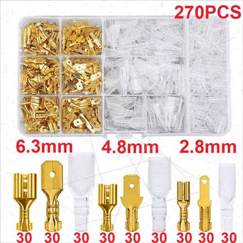 Gold/lver 270/315PCS 2.8/4.8/6.3MM Cold Pressed Reed Inserts-图0