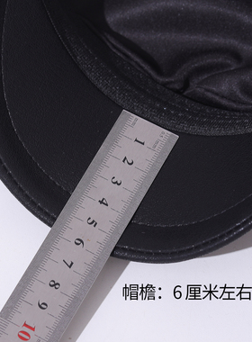 高品质毛呢皮檐平顶海军风帽子男女英伦复古报童帽时髦气质画家帽