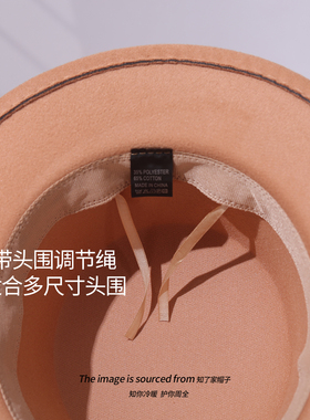 法式优雅气质丝带毛呢平顶帽女秋冬英伦复古简约毛毡礼帽时髦洋气