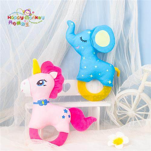 Happy Mkey baby toys teer rattles baby h rattles newborn toy - 图0
