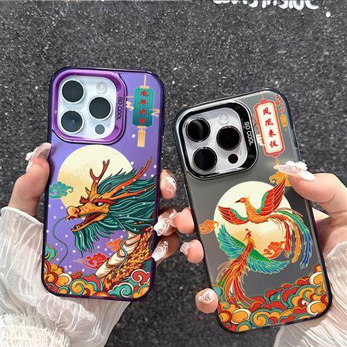 National wind dragon phoenix 适用apple 15 phone case iphone1