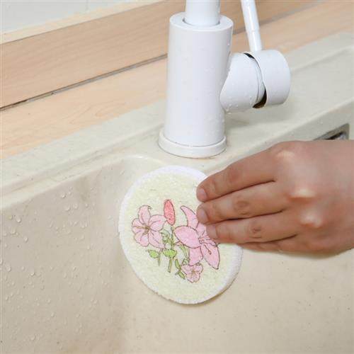 Round carto flowers wood pulp cott spge wipe compressed n-st - 图2