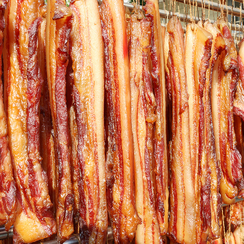 陆宝陆川土猪五花腊肉腊肠广西特产农家自制风干广式广味500g - 图1