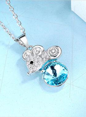 Mouse pendant necklace girls tide fashion collarbone chain m
