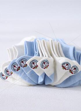 Robot cat embroidery cute cotton summer thin ins tide boat s