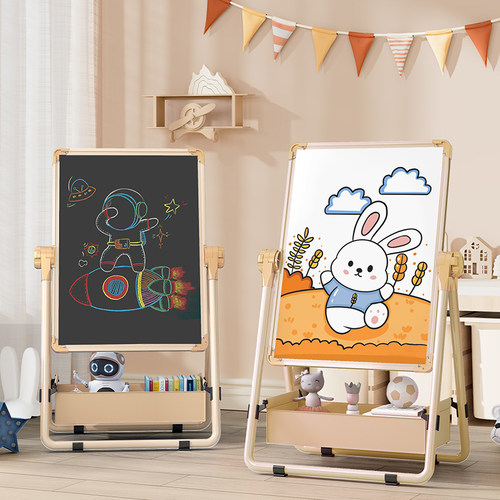 幼儿童画板磁性双面白板教学黑板无尘支架式涂色可擦写字绘画家用 - 图0