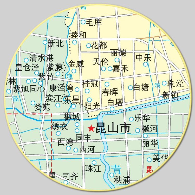 昆山市地图电子版设计素材文件 - 图0