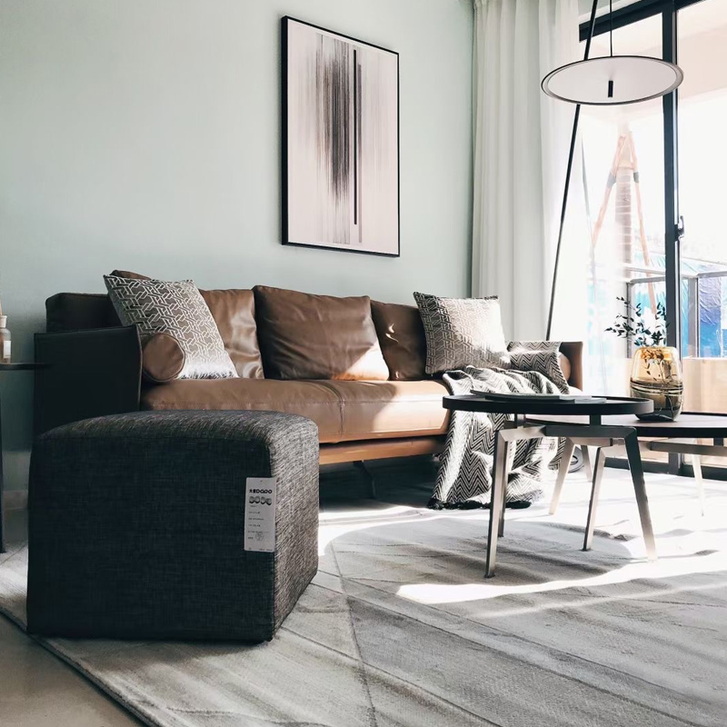 楷模 凯亚沙发客厅现代简约皮质沙发成套客厅组合套装 - 图0
