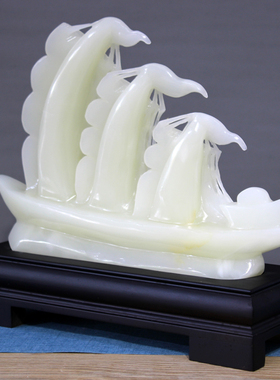 创意玉石天然客厅玄关招财摆件