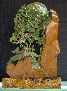 雕花玉石山水系列家居客厅工艺品