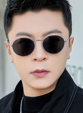复古圆框偏光太阳镜男士开车专用