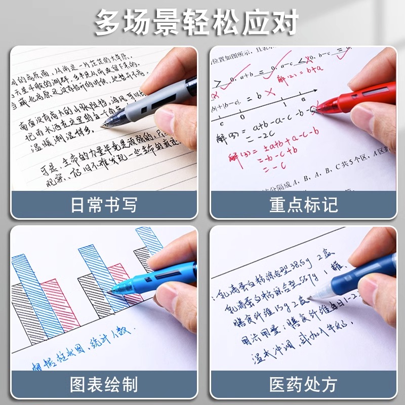 Powerfully press the gel pen for students to take exams