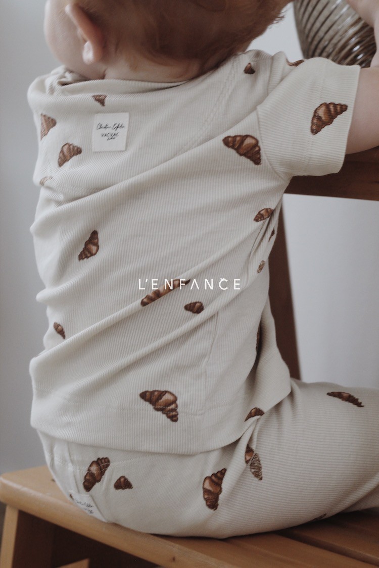 ■LENFANCE 现货 VACVAC 24SS 婴童牛角包背心短袖包屁衣连体衣 - 图0