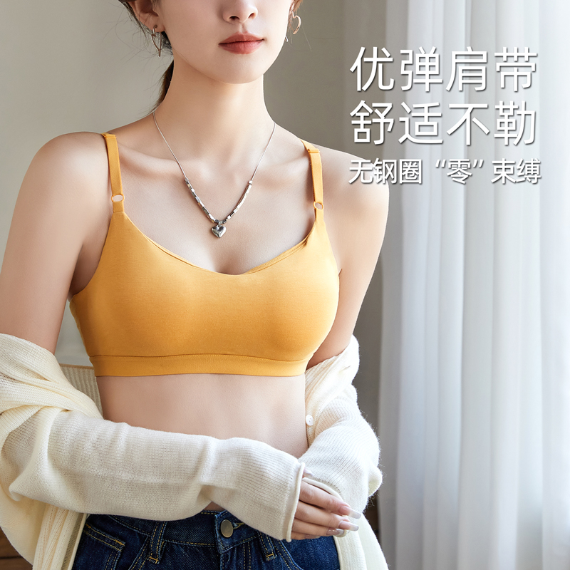 美背内衣女运动交叉吊带背心一体式小胸文胸2024新款夏季薄款抹胸 - 图1