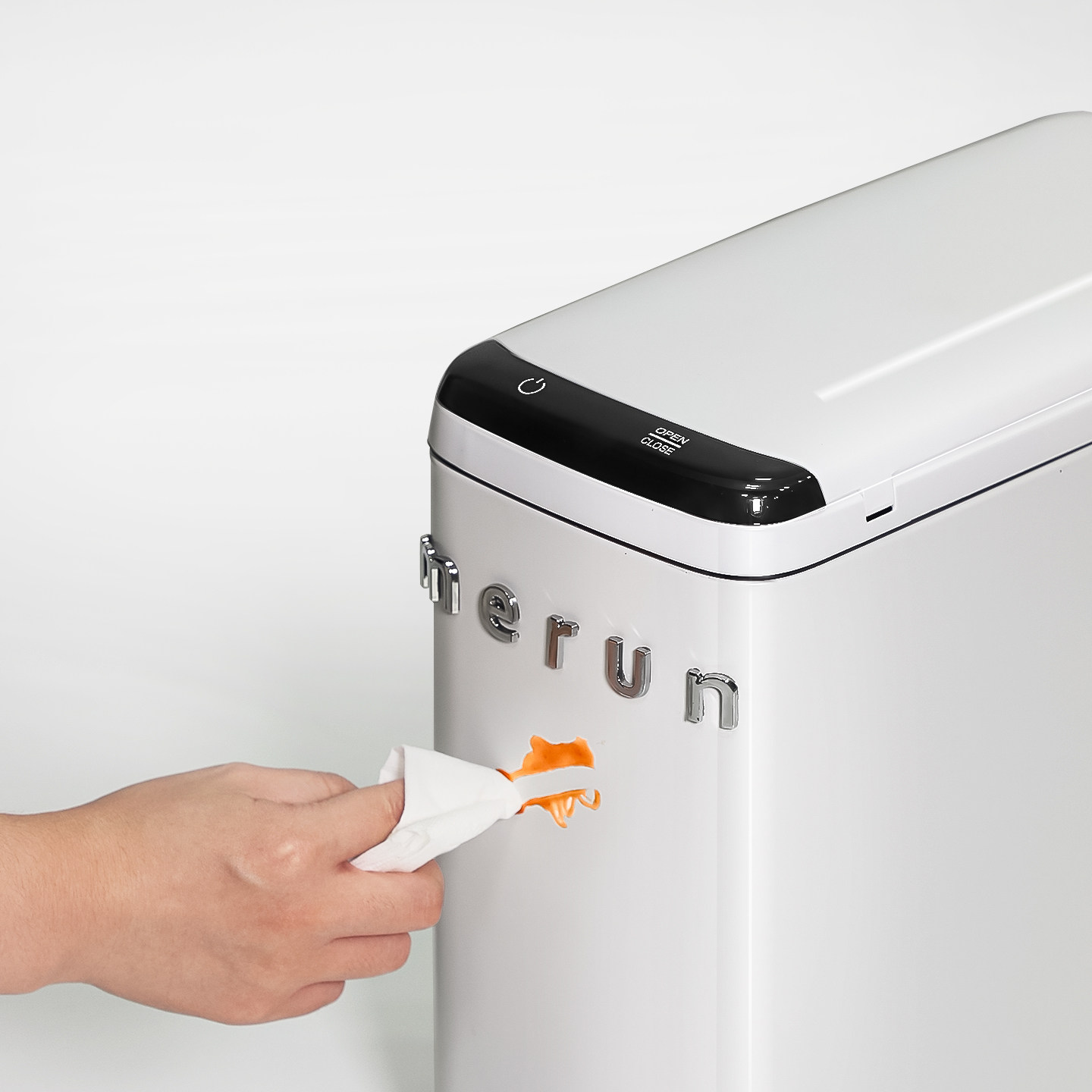 英国merun智能感应垃圾桶不锈钢家用窄缝厕所卫生间带盖轻奢高档