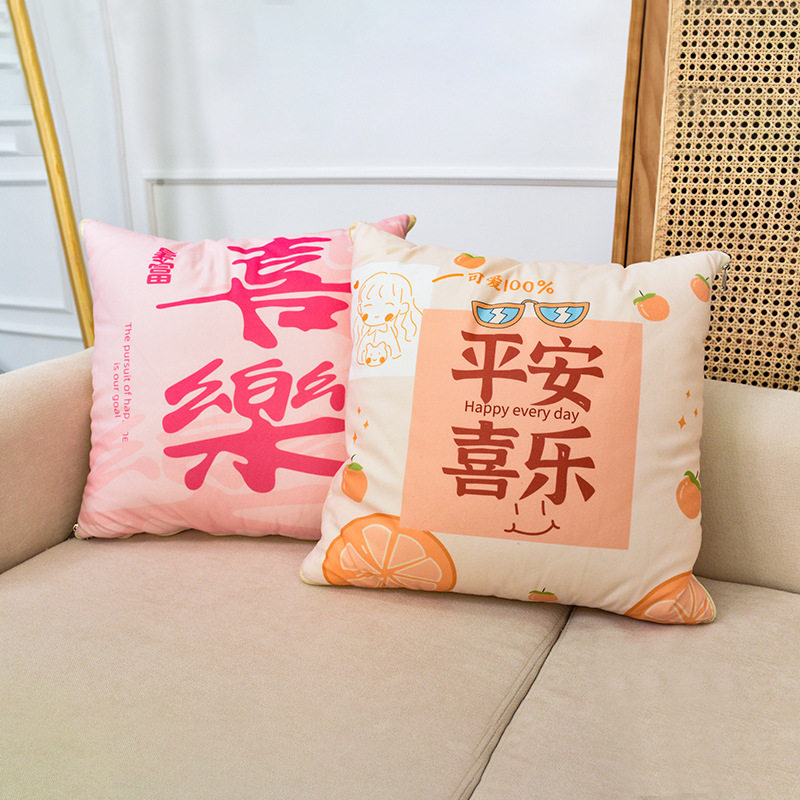 文字抱枕被子两用二合一加绒加厚冬季床头汽车办公午睡靠垫枕背,淘宝优惠券,粉丝福利购,淘宝优惠卷