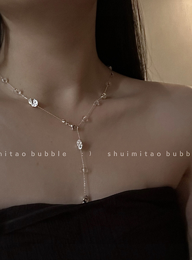 颈间滴泪~不规则金属水滴流苏锁骨链轻奢小众高级感项链女颈链