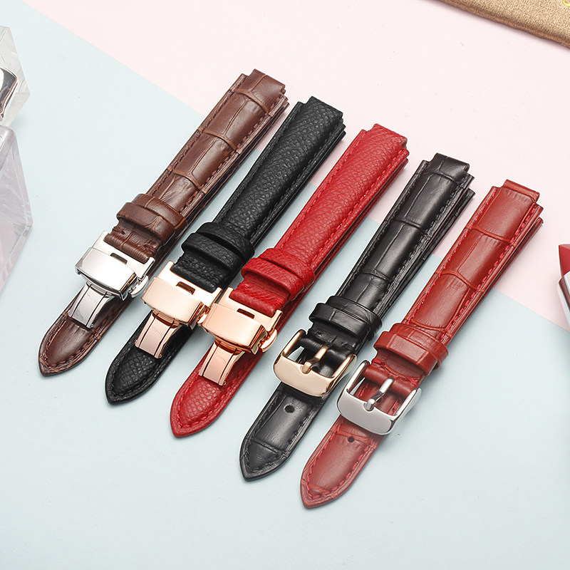 凸口牛皮代用sheen卡西欧链手表带 缔缇尼配件