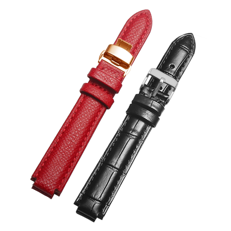 凸口牛皮代用sheen卡西欧链手表带 缔缇尼配件