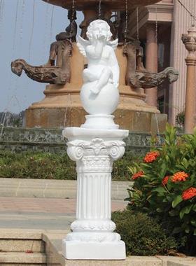 户外公园林景观玻璃钢欧式人物雕塑别墅花园庭院天使小区装饰摆件