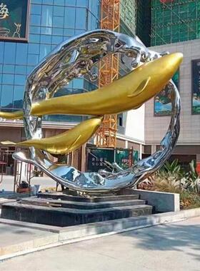 大型户外景观玻璃钢不锈钢雕塑摆件环氧透明树脂浪花水花假山定制