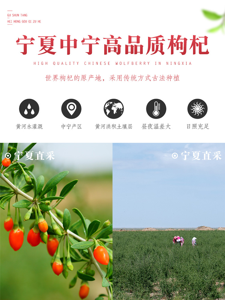 固顺堂旗舰店固顺堂枸杞子宁夏特级免洗正宗中宁苟杞构杞茶男肾红构纪共500克0