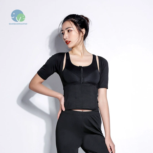 Спортивная одежда для йоги, утягивающий пояс на талию для спортзала, короткий рукав, для бега