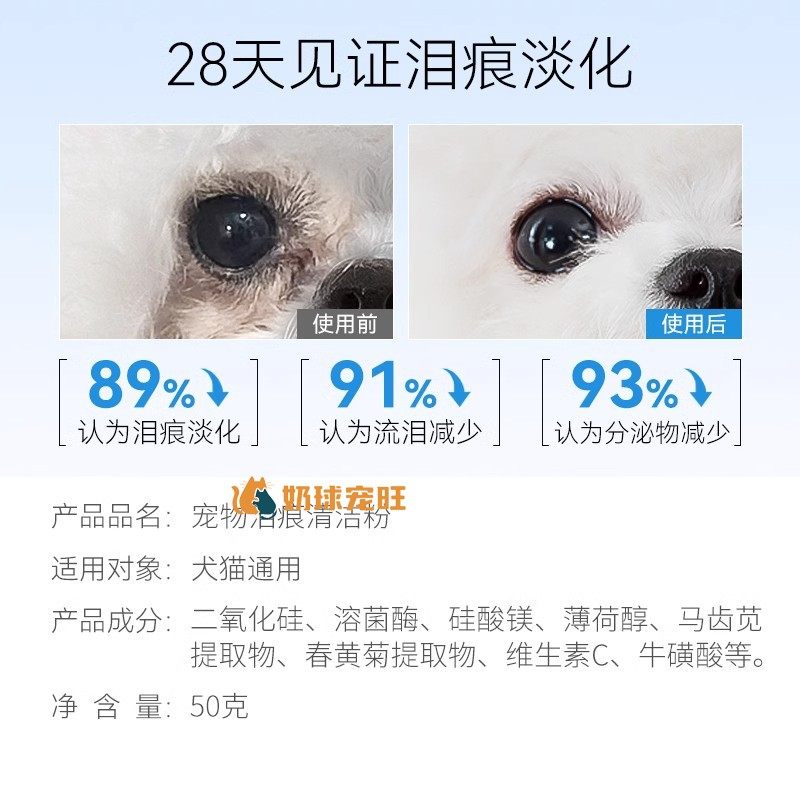 比熊犬专用狗狗泪痕粉眼部清洁擦眼周干燥粉眼屎多去缓解泪痕神器,淘宝优惠券,粉丝福利购,淘宝优惠卷