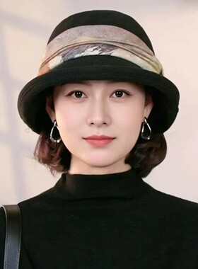 秋季时髦女保暖复古显脸小渔夫帽