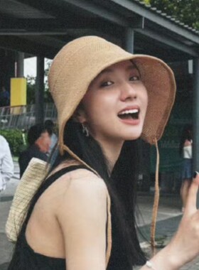 金晨同款夏季草帽防晒遮阳帽度假