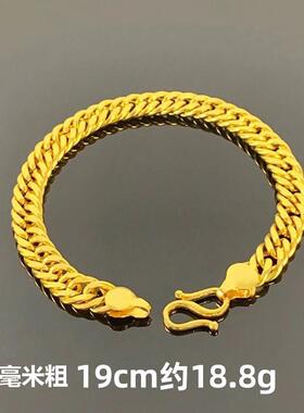 越南沙金手链男女情侣金店同款坦克马鞭链镀金网红首饰老板链