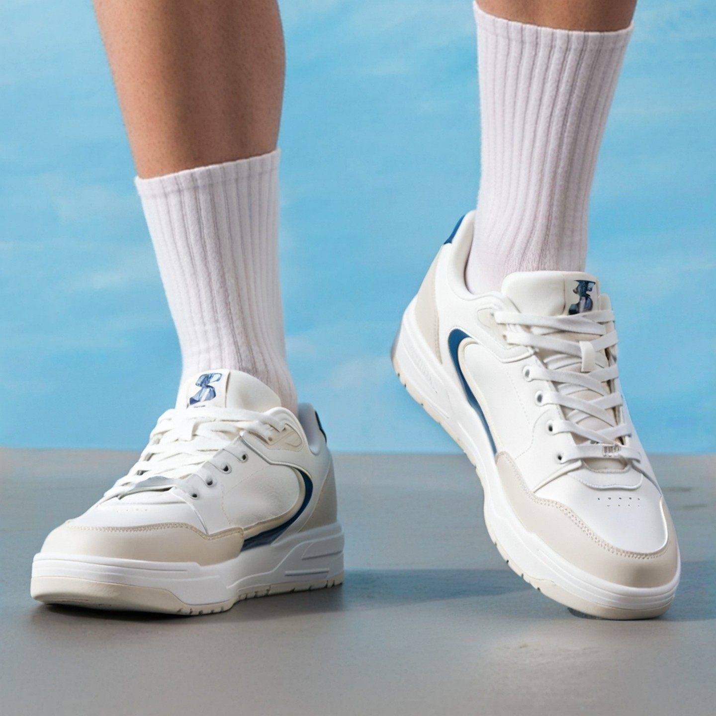 特步男子创新小板2026春季新款简约百搭休闲运动板鞋圆头运动风,淘宝优惠券,粉丝福利购,淘宝优惠卷