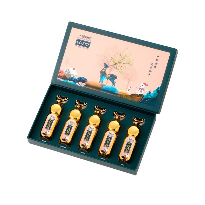 口红套装一鹿有你情人节创意国风滋润易上色雕花初学者唇膏礼盒装 - 图3