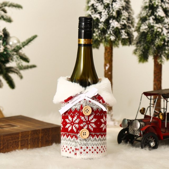 Christmas Wine Bottle Cover Merry Christmas Decorations For