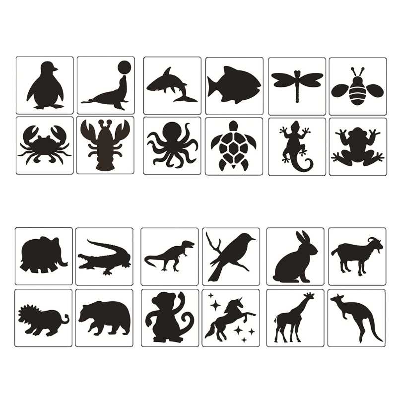 12/24 Pcs Chalk Painting Templates Kit 7.87x7.87in for Child - 图3